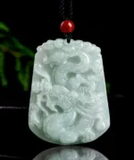 Type A Real Natural Jade Dragon Pendant Necklace