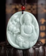 Natural Jade Lotus Guanyin Pendant Necklace