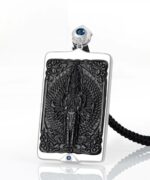 Thousand Hands Guanyin Natural Black Jade S925 Pendant Necklace