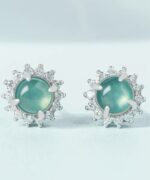 Cabochon S925 Jade Dangle Earrings