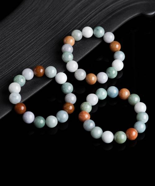 13mm Bead Multi Color Natural Jade Buddha Bead Bracelet