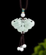 Butterfly Jadeite Carved 100% Untreated Natural Type A Jade Pendant Necklace