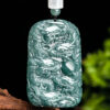 Natural Jade Nine Dragon Medal Two Sided Pendant Necklace
