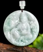 Jade Buddha Manjusri Bodhisattva Natural Jade Pendant Necklace