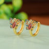 Natural South Red Agate Enamel Butterfly Design S925 Earrings