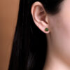 Natural Jade Round Simple Design S925 Earrings