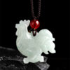 Natural Jade Rooster Pendant Necklace