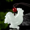 Natural Jade Rooster Pendant Necklace