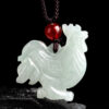 Natural Jade Rooster Pendant Necklace