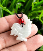 Natural Jade Rooster Pendant Necklace