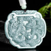 Natural Jade Dragon and Phoenix Pendant Necklace