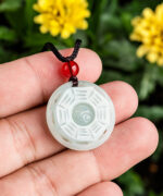 Natural Jade Tai Chi Octagonal Pendant Necklace