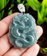 Natural Jade Dragon Pendant Necklace