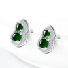 S925 Natural Jade Gourd Earrings