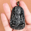 Natural Jade Guanyin Black Jade Pendant Necklace