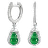 S925 Natural Jade Gourd Earrings
