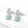 S925 Natural Jade Butterfly Earrings