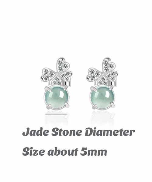 S925 Natural Jade Butterfly Earrings