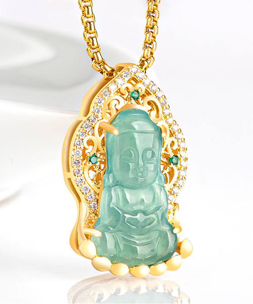 Natural Jade Baby Buddha Pendant