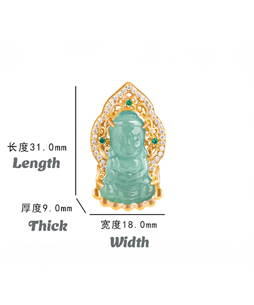Natural Jade Baby Buddha Pendant Necklace