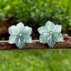 Natural Jade Flower Earrings
