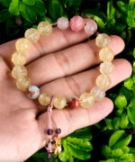 Natural Aventurine 9.5mm Bead Lotus Bracelet
