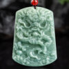 Natural Jade Dragon Medal Pendant Necklace