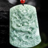 Natural Jade Dragon Medal Pendant Necklace