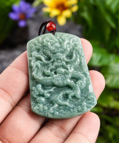 Natural Jade Dragon Medal Pendant