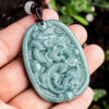 Natural Jade Dragon Oval Medal Pendant