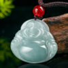 Natural Jade Buddha Medal Pendant Necklace