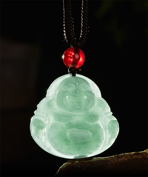 Natural Jade Buddha Medal Pendant Necklace