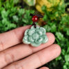 Natural Jade Lotus Flower Pendant Necklace