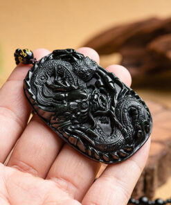 Natural Jade Dragon Black Jade Pendant