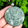 Natural Jade Dragon Round Two Sided Pendant