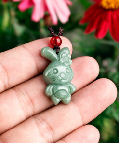 Natural Jade Cute Rabbit Pendant