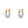 S925 Natural Jade U Shape Simple Design Earrings