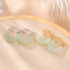 S925 Natural Jade U Shape Design Earrings