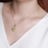 S925 Natural Jade Enamel Leaf Pattern Pendant Necklace