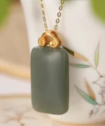 Natural Jade Simple Design Pendant Necklace