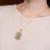 Natural Jade Vintage Carp Fish S925 Pendant Necklace