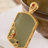 Natural Jade Vintage Carp Fish S925 Pendant Necklace