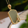Natural Jade Vintage Carp Fish S925 Pendant Necklace