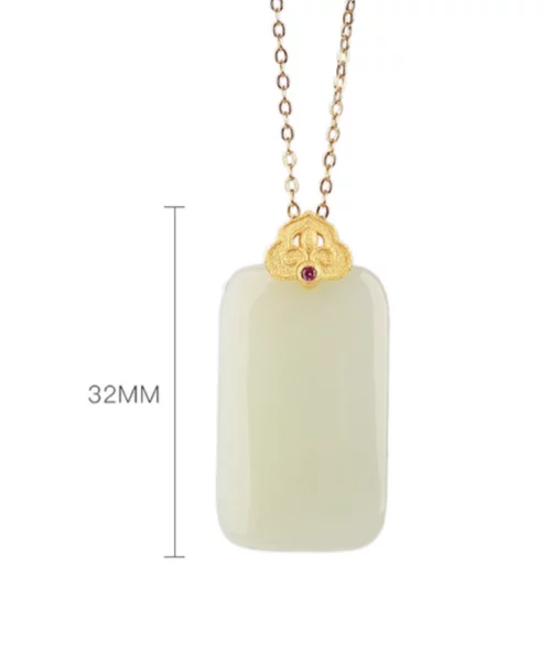 Natural Jade Simple Design S925 Pendant Necklace