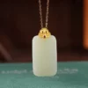 Natural Jade Simple Design S925 Pendant Necklace