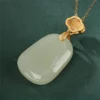 Natural Jade Enamel Cloud S925 Pendant