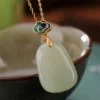 Natural Jade Enamel Cloud S925 Pendant