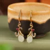Orchid Natural Jade S925 Earrings