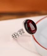 Natural Amber Cabochon S999 Open Ring