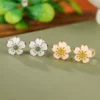 Peach Blossom Natural Jade Earrings